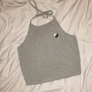 Gray Tie back Halter Top